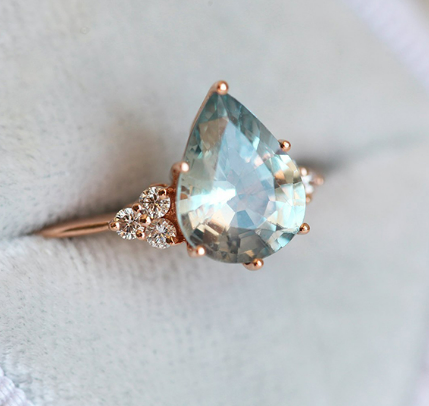 Tiffany blue sky blue synthetic raw sapphire gemstone 2024  powerful trend luxury